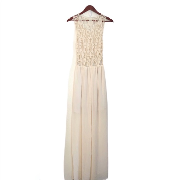 Poetry Cream White Lace Maxi Dress - Picture 4 of 10